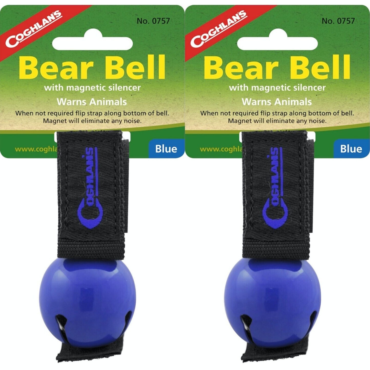 Coghlan's Bear Bell with Magnetic Silencer - Blue (2-Pack)