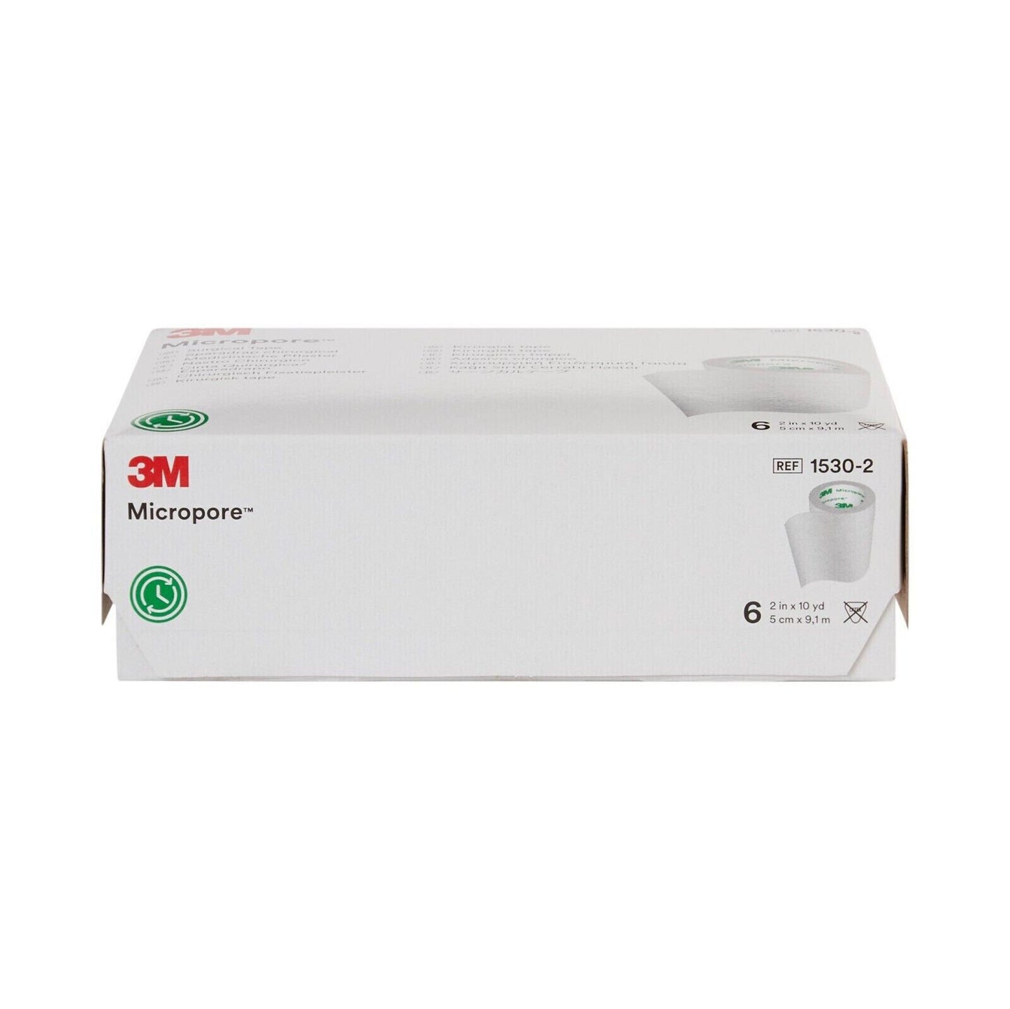 3M Micropore Medical Surgical Tape 1530-2 Skin Friendly 2" X 10 Yds, Box of 6