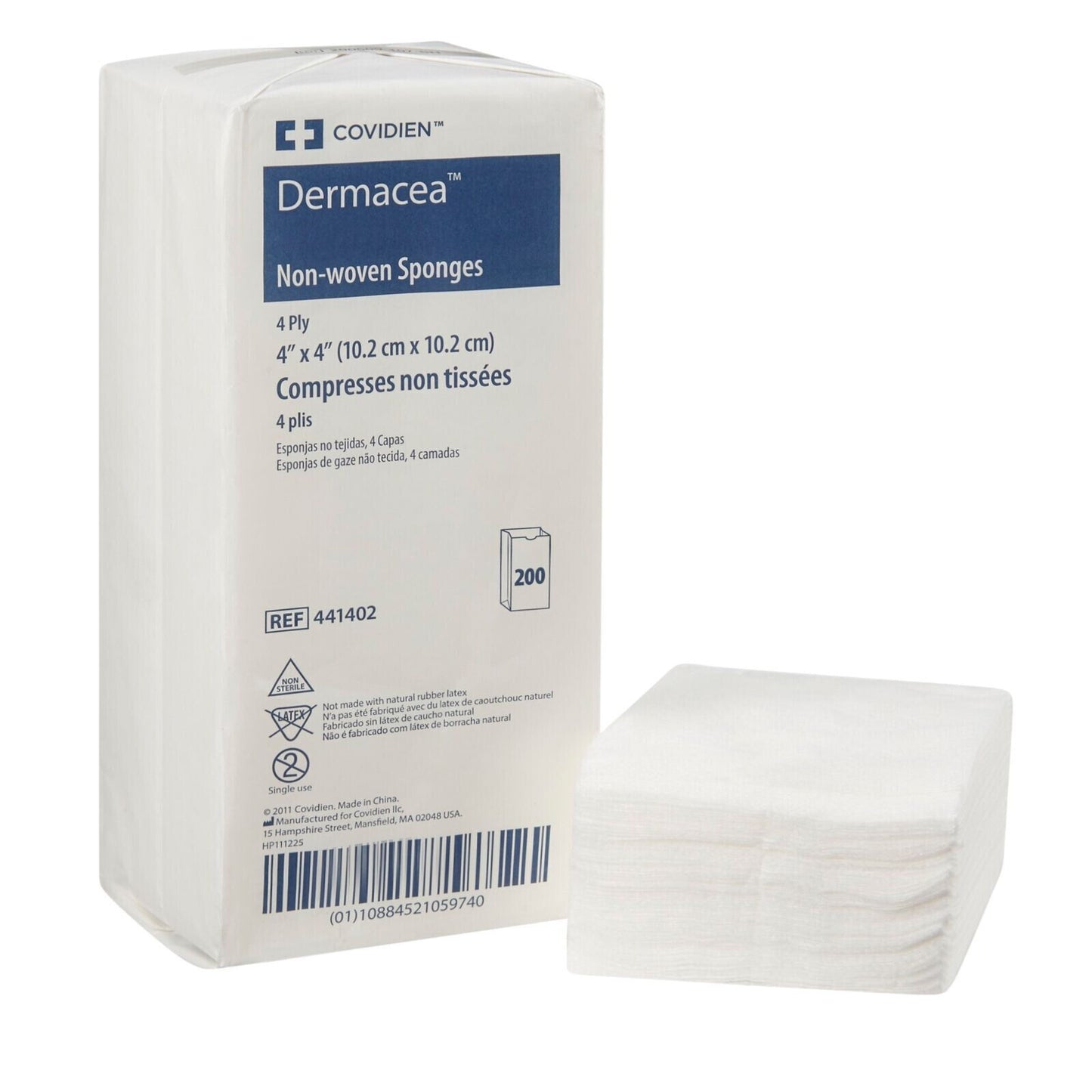 Dermacea 4-Ply Non-woven Gauze Sponge NonSterile 4 x 4" 1 Bag(s) 200 per Bag