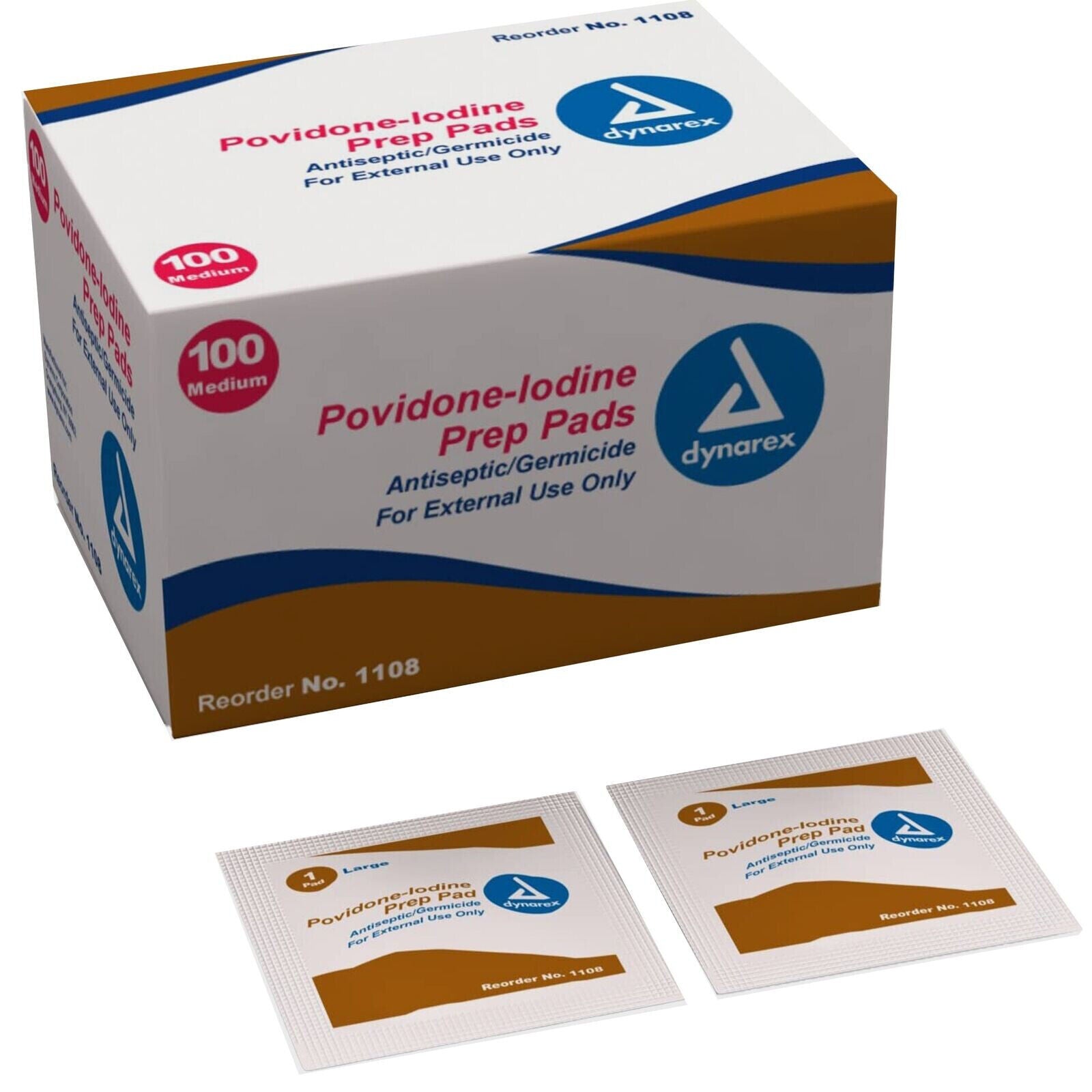 Dynarex PVP Prep Pad NonSterile Medium Nonwoven Gauze 1108 1 Count(s) 100 /Count