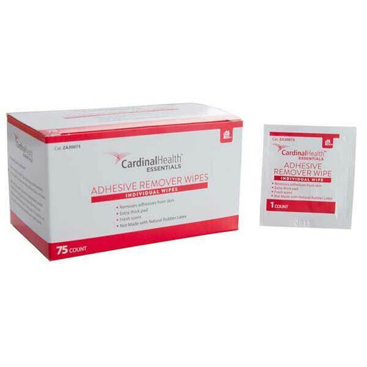 Cardinal Health Essentials Adhesive Remover Wipes 1.25'' x 3'' Box of 75 ZA30075