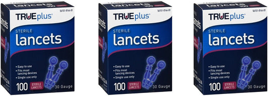 TruePlus Sterile Lancets 30 Gauge 100 Lancets (3 Pack)