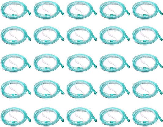 BOX OF 10 (TEN) 7FT Adult Flexible Tip Soft Nasal Oxygen Cannulas Green