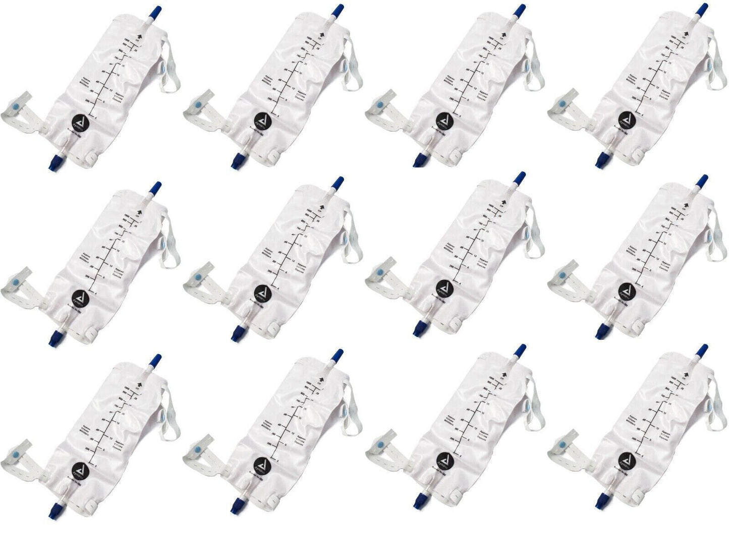 Urinary Leg Bag w/ Anti-Reflux Valve Sterile Pathway 1000ml Vinyl (12 Bags),4282