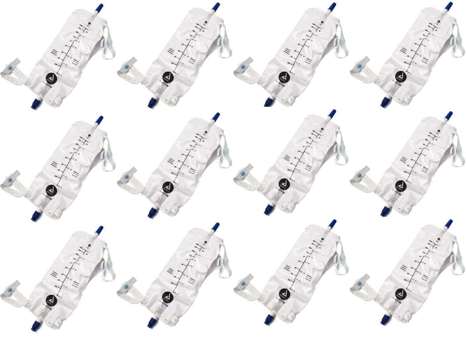 Urinary Leg Bag w/ Anti-Reflux Valve Sterile Pathway 1000ml Vinyl (12 Bags),4282