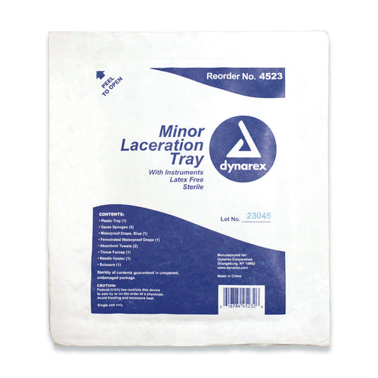 2 Sets of Minor Laceration Tray w/ Instruments, Sterile. 4523
