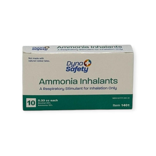 Dynarex AMMONIA INHALANT AMPULES Smelling Salts for Alert Workout Faints - 10Pk