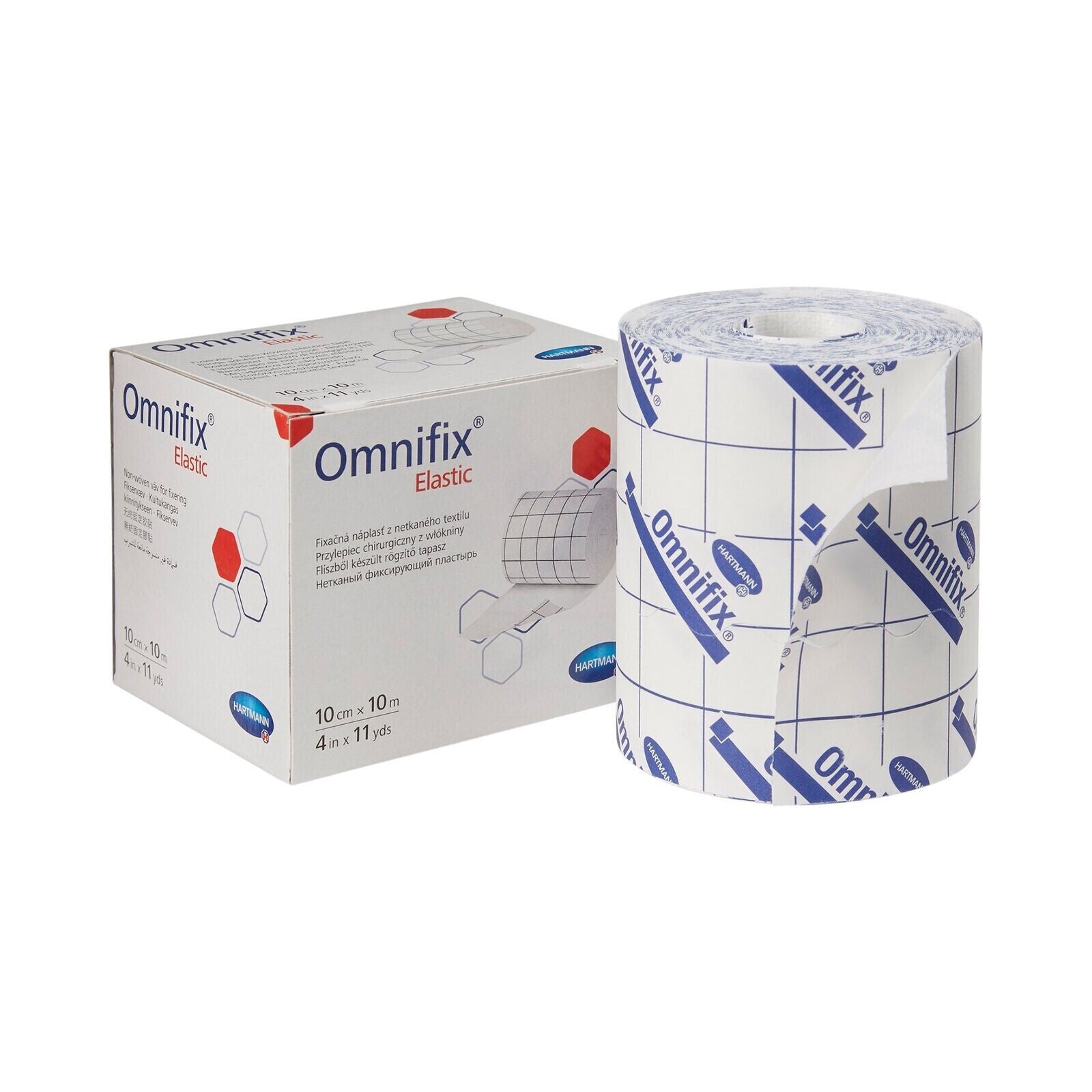 Omnifix Elastic White Dressing Retention Tape with Liner 4 Inch X 11 Yard 1 Roll