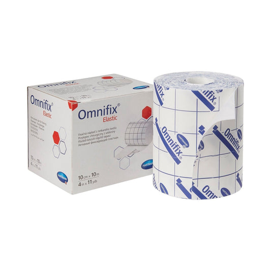 Omnifix Elastic White Dressing Retention Tape with Liner 4 Inch X 11 Yard 1 Roll