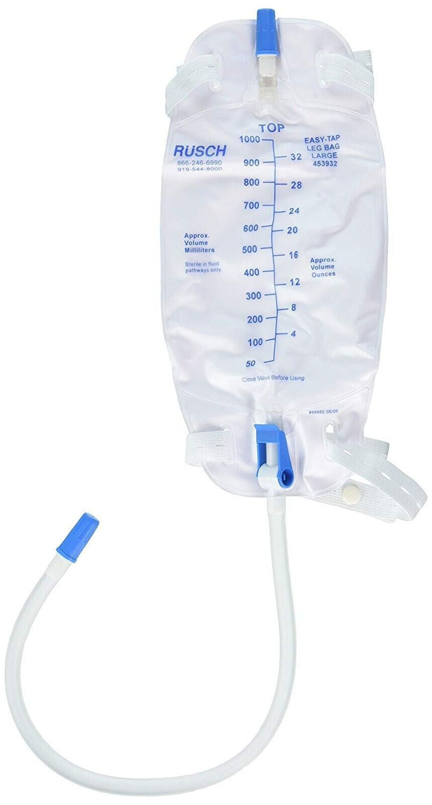 Teleflex Easy-Tap Leg Bag with Extra 18 Inch PVC Extension Tubing 16.9 Oz (5 pk)