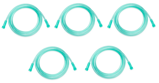 5 Pack Medical Products Oxygen Supply Tubing - Adult 25ft GREEN 2025G