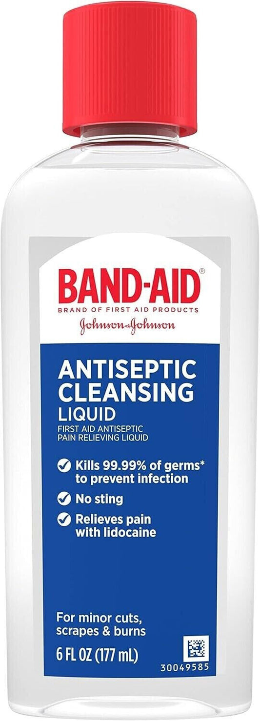 Band-Aid Brand Pain Relieving Antiseptic Cleansing Liquid, 6 Fl Oz