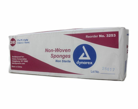 Dynarex 3253 Non-Woven Cotton Sponges - 200CT