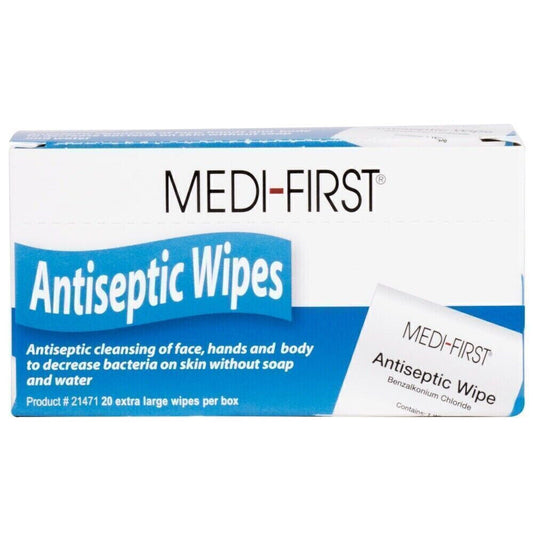 Medi-First 21433 Antiseptic Wipes,16-7/8 In 100 pk