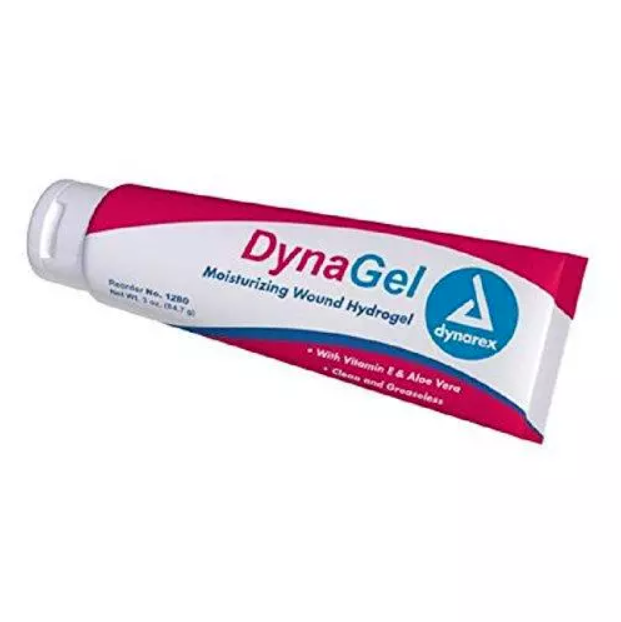 Dynarex 1280 Hydrogel Wound Dressing Gel with Vitamin E and Aloe, 3 oz. Tube
