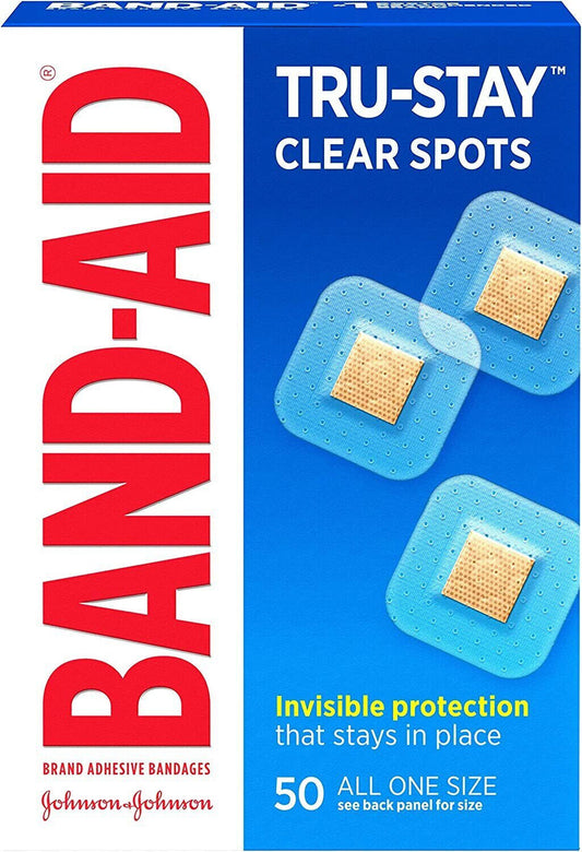 Band-Aid Brand Tru-Stay Clear Spots Bandages for Discreet First Aid 50 Count