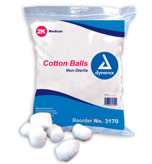 Dynarex NonSterile Medium Cotton Balls 3170 1000 per Pack