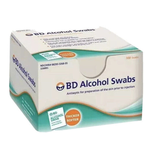 BD Alcohol Swabs,pads, wipes 70% Alcohol. Box of 100ct
