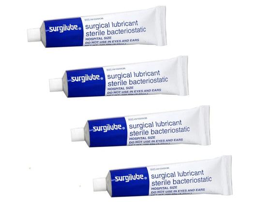 4 Pack Surgilube Lubricating Jelly Lube Sterile Tube Screw Top Tube 4.25 oz Each