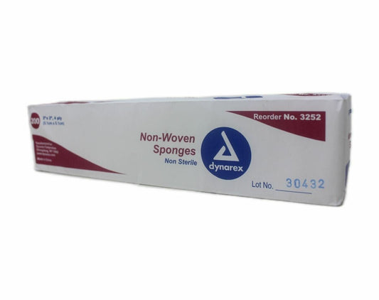 Dynarex 3252 Non-Woven Sponge 4 Ply 2" x 2"- 200 Count
