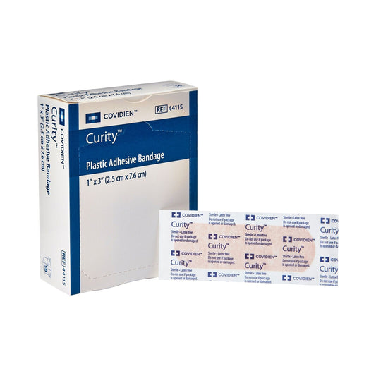 Curity Tan Plastic Adhesive Bandage Sterile 1 x 3" 50 per Box 44115